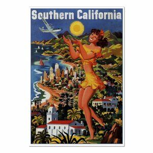 CALIFORNIA Ocean Beach Surf Vintage Advertisement Reprint 13"by19" Travel Poster